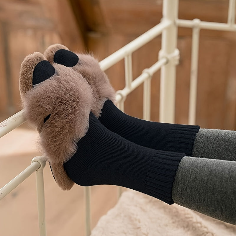 Men's Solid Crew Socks Breathable Comfy Casual Unisex Socks All Seasons