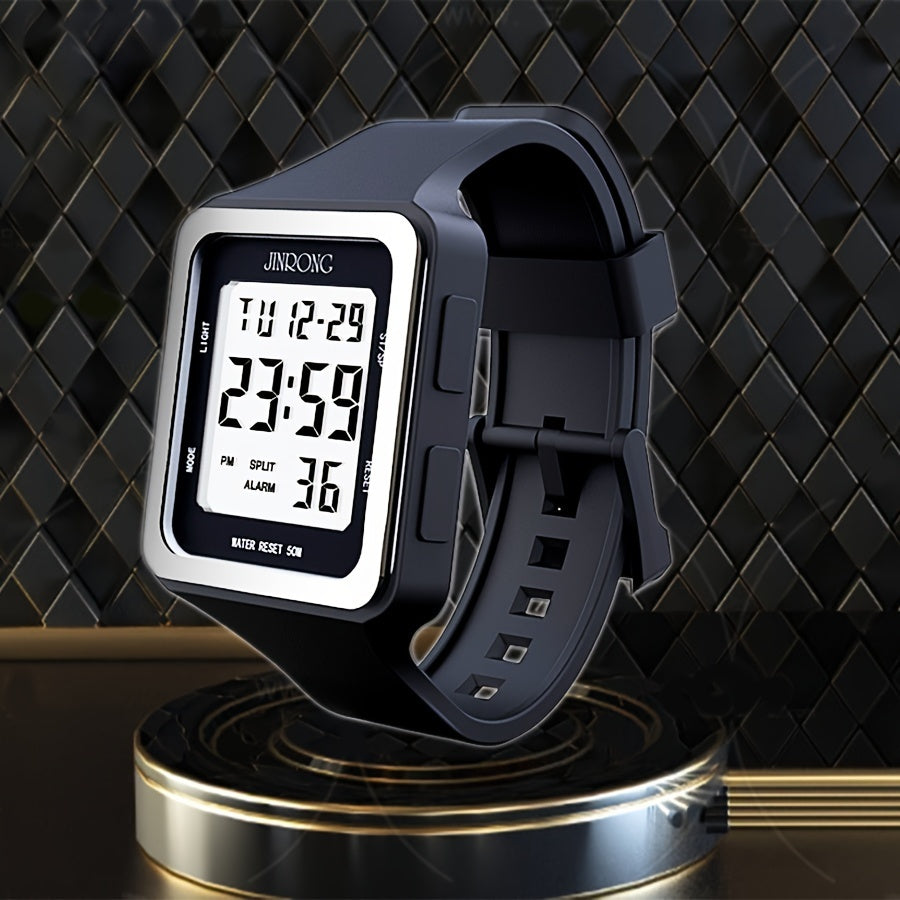 Silicone Strap Sport Digital Wrist Watch Date Alarm Back Light