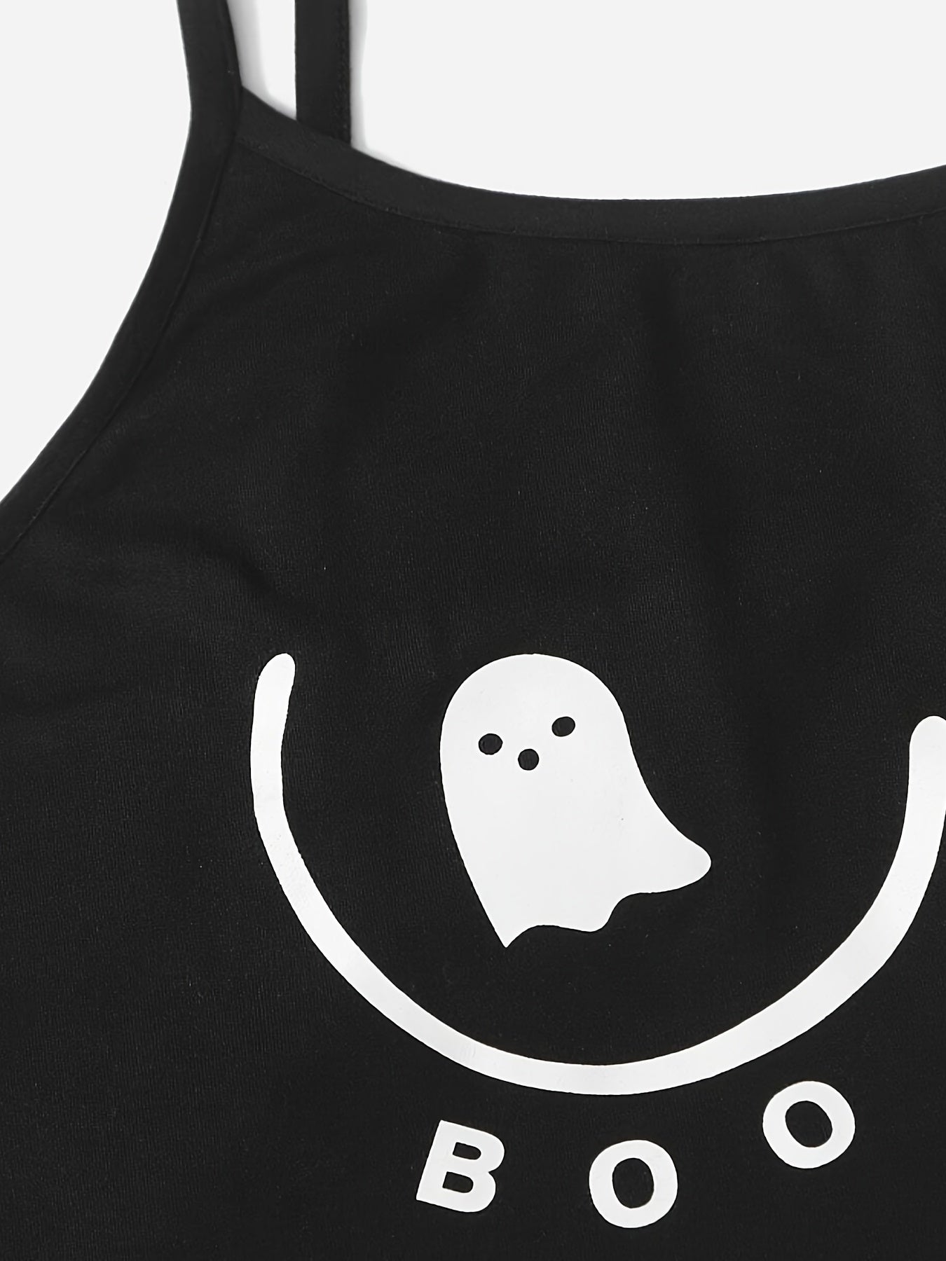 Ghost Print Pajama Set Crew Neck Cami Top & Shorts