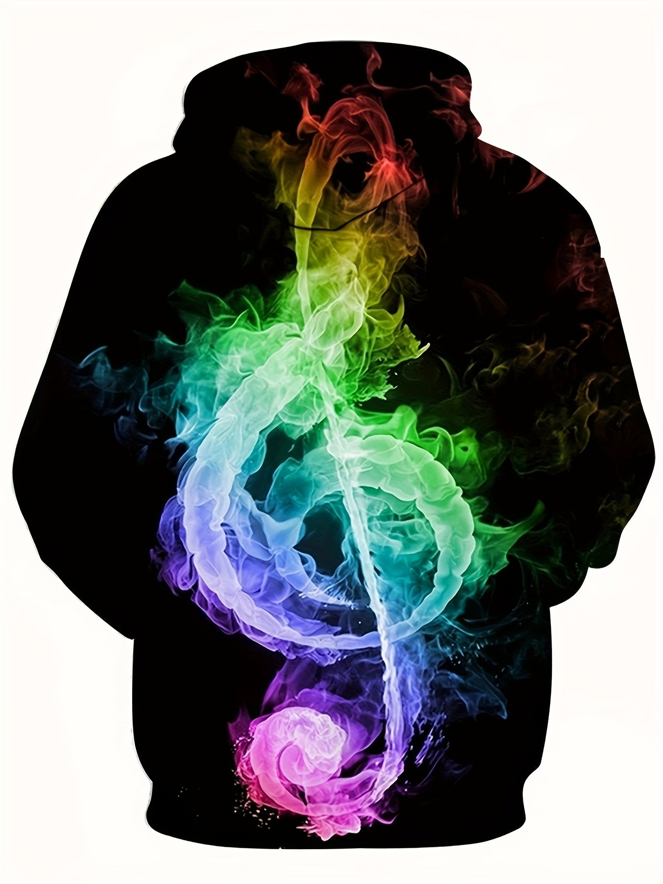 Colorful Musical Note 3D Print Hoodie For Men