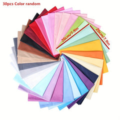 30pcs 100% Cotton Twill Solid Fabric Set DIY Handicraft Sewing Home Patchwork