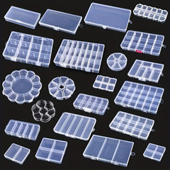 Plastic Storage Box Jewelry Organizer Clear Container Rectangle Flower Shape