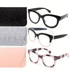 3 Pairs Men's Anti Light Glasses with Bag & Cloth