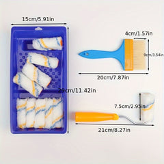Small Roller Paint Roller Tray Set Mini Paint Roller Brushes