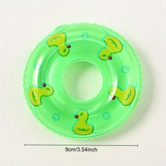 9pcs Mini Swimming Rings & Duck Colorful Pool & Dollhouse Accessories