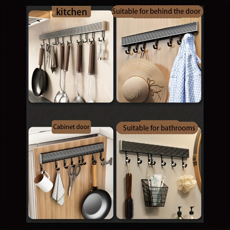 1pc Punching Kitchen Hook Rack Wall mounted Hanging Rod Rack