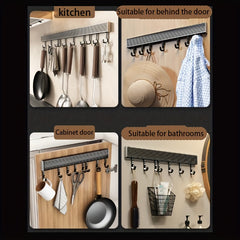 1pc Punching Kitchen Hook Rack Wall mounted Hanging Rod Rack