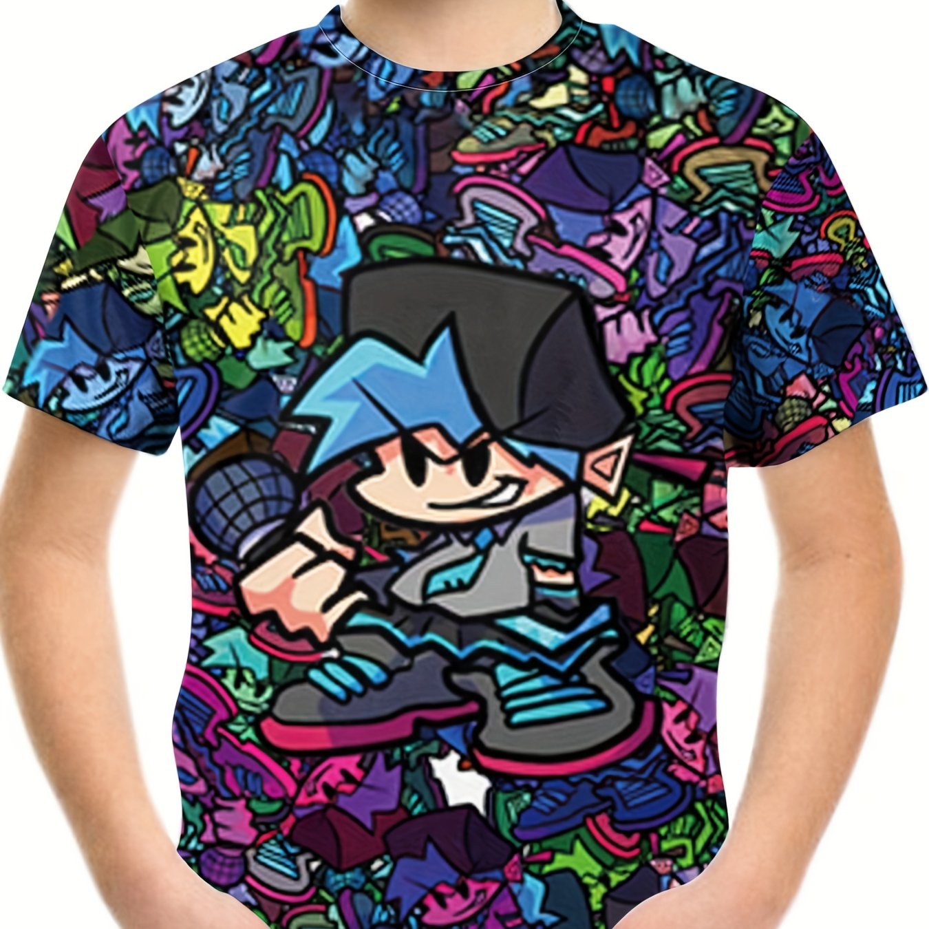Boy's Graffiti Graphic T shirt Casual Tee Kid's Clothing For Summer
