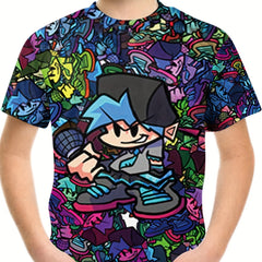 Boy's Graffiti Graphic T shirt Casual Tee Kid's Clothing For Summer