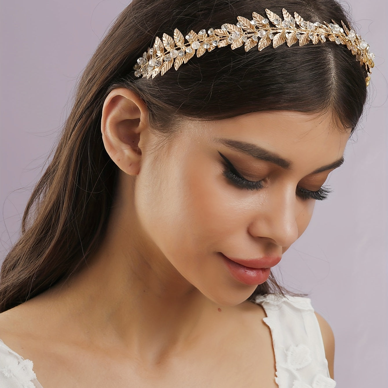 Bridal Leaf Headband Rhinestone Hair Band Wedding Accessories