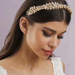 Bridal Leaf Headband Rhinestone Hair Band Wedding Accessories