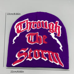 Y2K Letter Jacquard Unisex Beanie Hip Hop Candy Knitted Hat