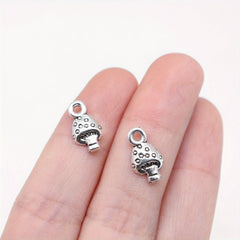 30pcs Little Mushroom Charm Alloy Pendant DIY Jewelry 13x7mm