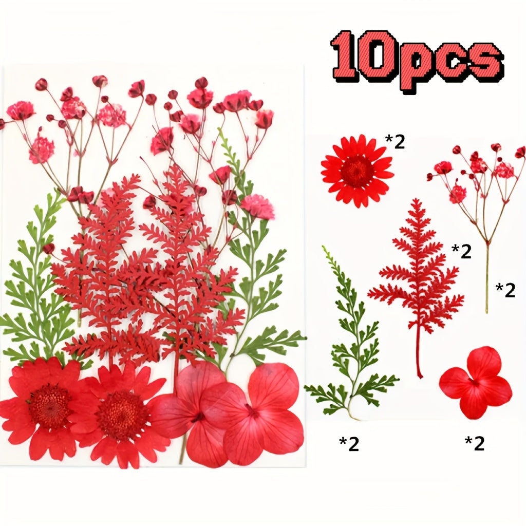 10pcs Embossed Dried Flower Craft Supplies DIY Thanksgiving Stickers