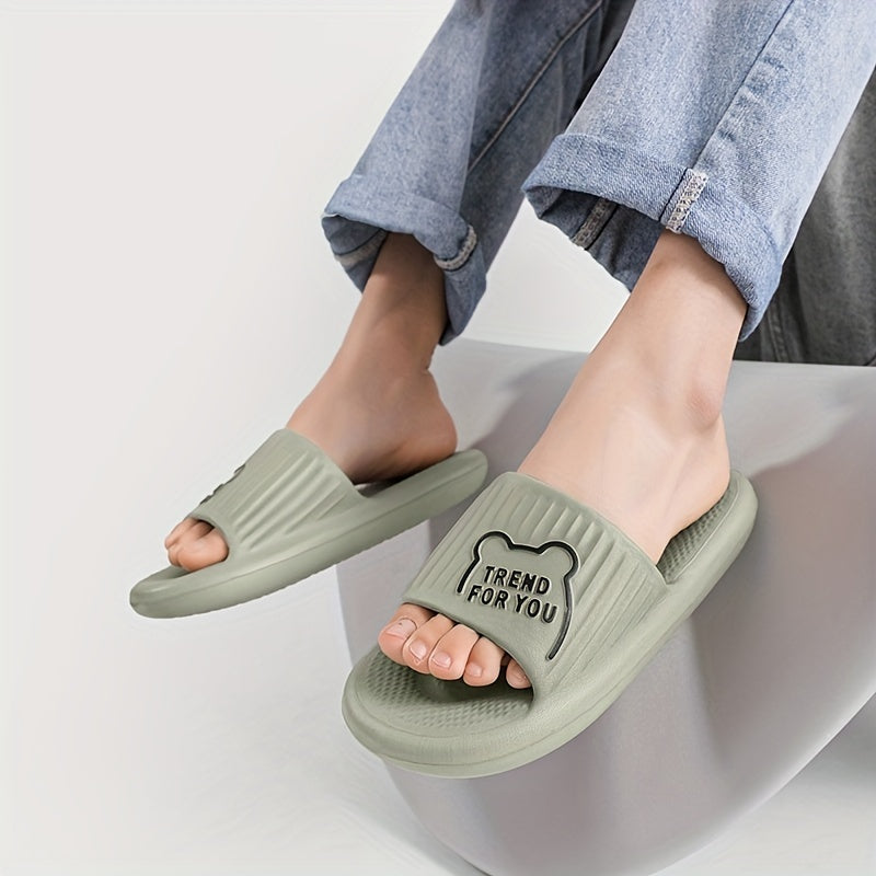 Men's Lightweight Non Slip Open Toe Slides for Bathroom Beach Summer