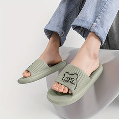Men's Lightweight Non Slip Open Toe Slides for Bathroom Beach Summer