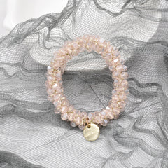 Crystal Hair Ties Elastic Hair Scrunchies Faux Pearl Hair Ropes Bead