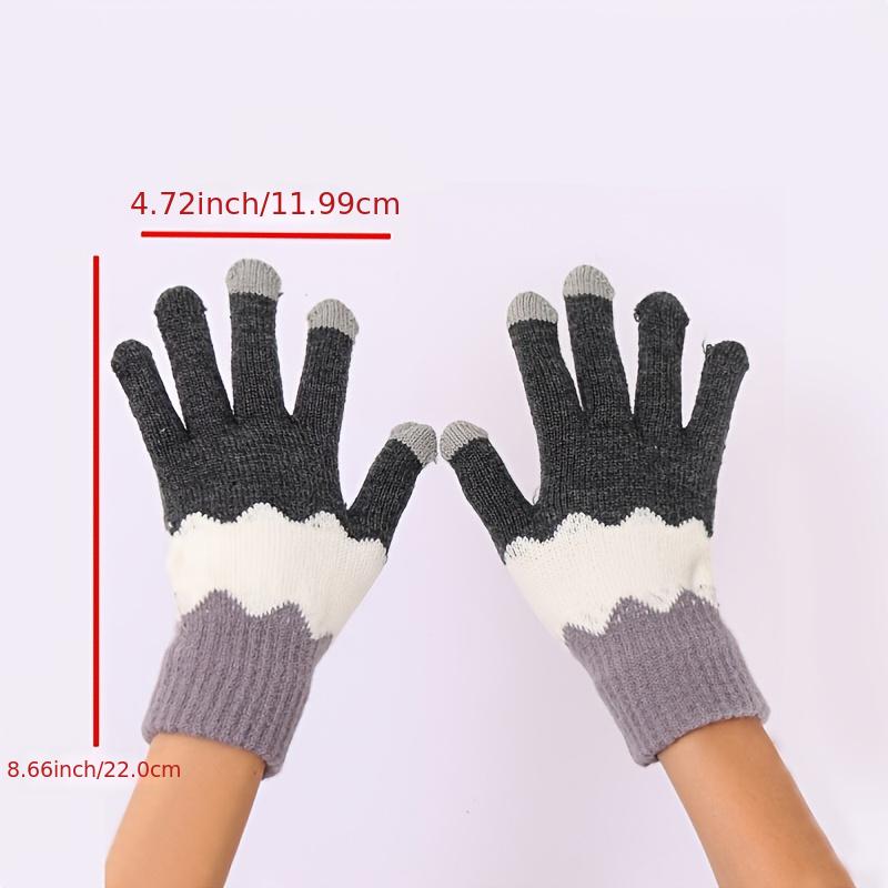 Plush Gloves Cycling Knitted Gloves Autumn And Winter Girls Cold-proof