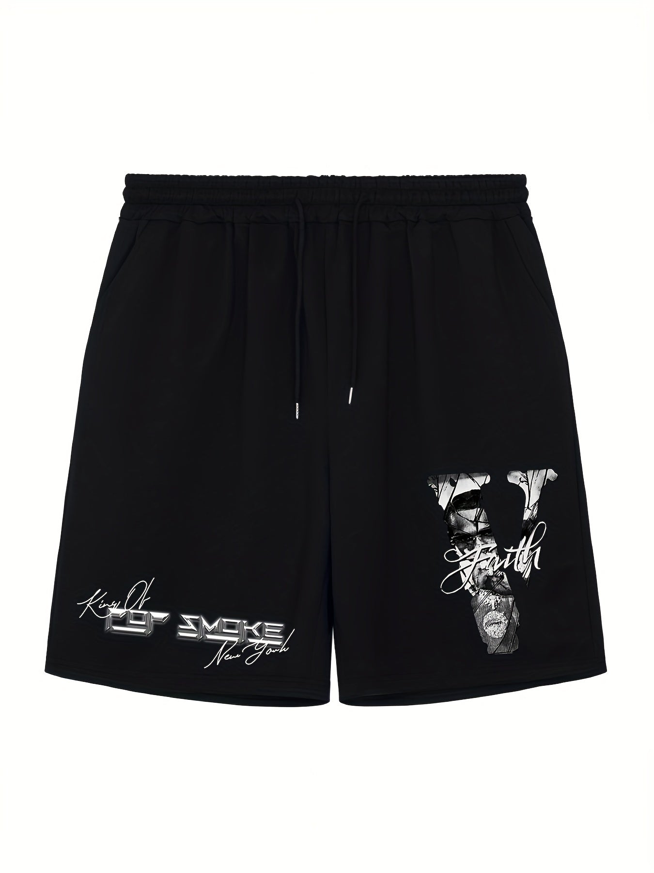 King Of York Men's Comfy Solid Elastic Waist Shorts
