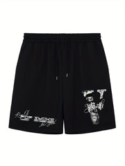 King Of York Men's Comfy Solid Elastic Waist Shorts