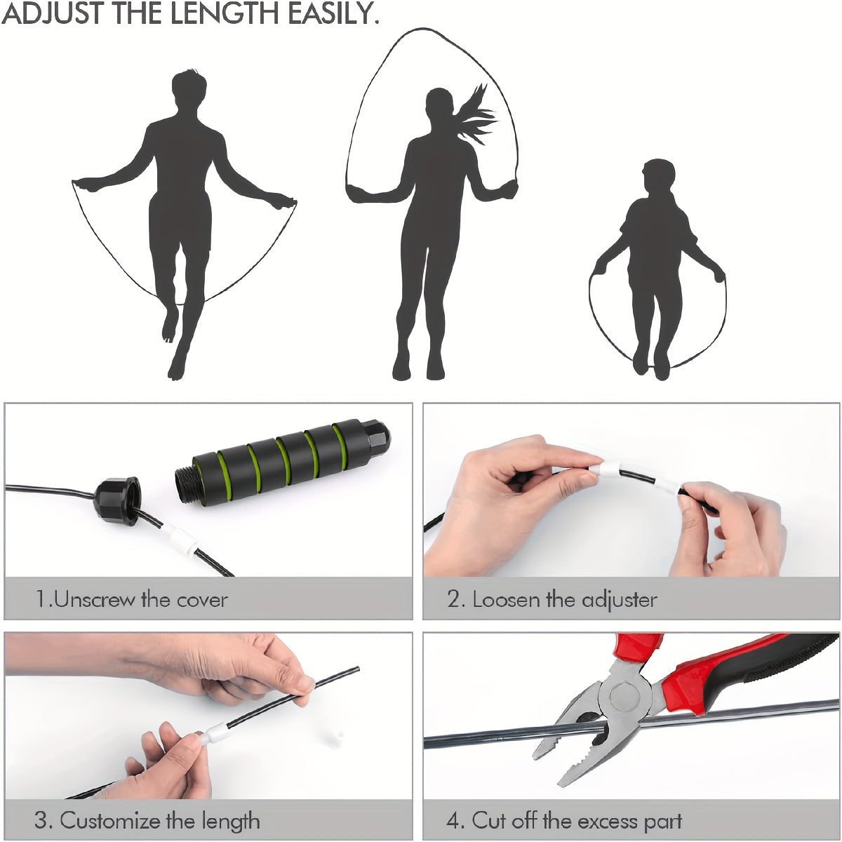 Adjustable Speed Jump Rope with Foam Handle for Fitness Workout