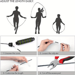 Adjustable Speed Jump Rope with Foam Handle for Fitness Workout