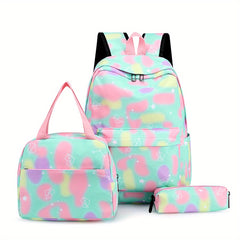 3PCS Large Capacity Backpack Set Preppy Back To School Daypack