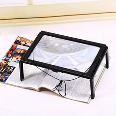 3X Large Full Page Magnifying Glass With LED Lights