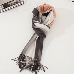 Tie Dye Winter Scarf with Tassel Mixed Colors Cold Weather Scarf Wrap