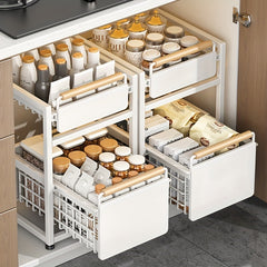 Pull-Out Basket Seasoning Storage Rack Sink Shelf