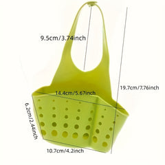 Adjustable Sink Storage Holder with Hanging Drain Basket for Kitchen Accessories