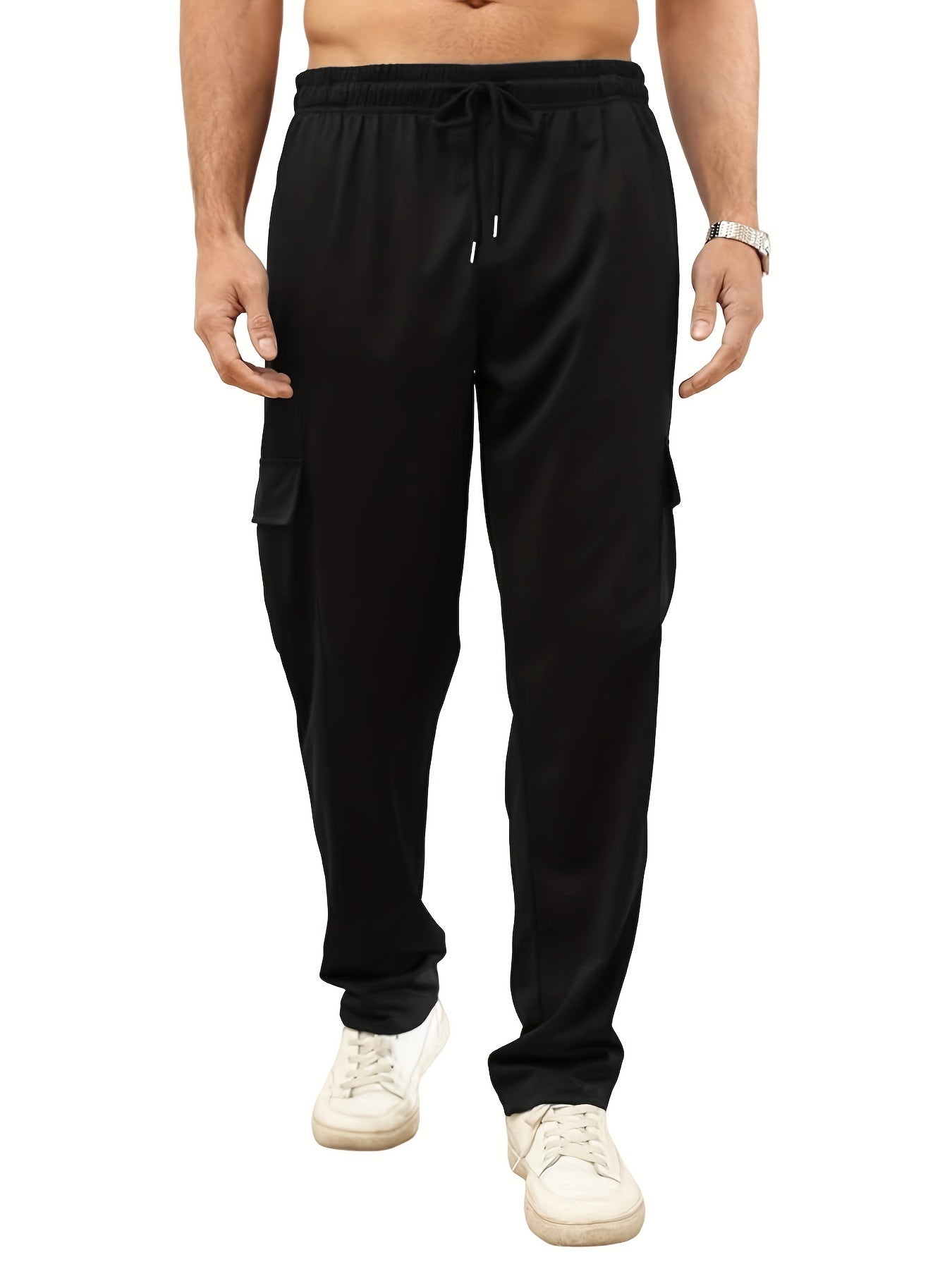 Men's Drawstring Sweatpants Loose Fit Cargo Pants