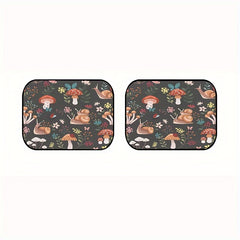 4pcs Mushroom Snail Car Floor Mats Water Absorbent Non Slip Stain Resistant