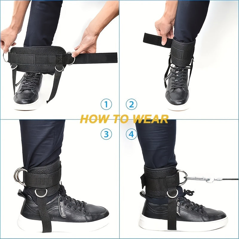 Neoprene Padded Ankle Strap for Cable Machine Reinforced 4 D Ring Double D Ring