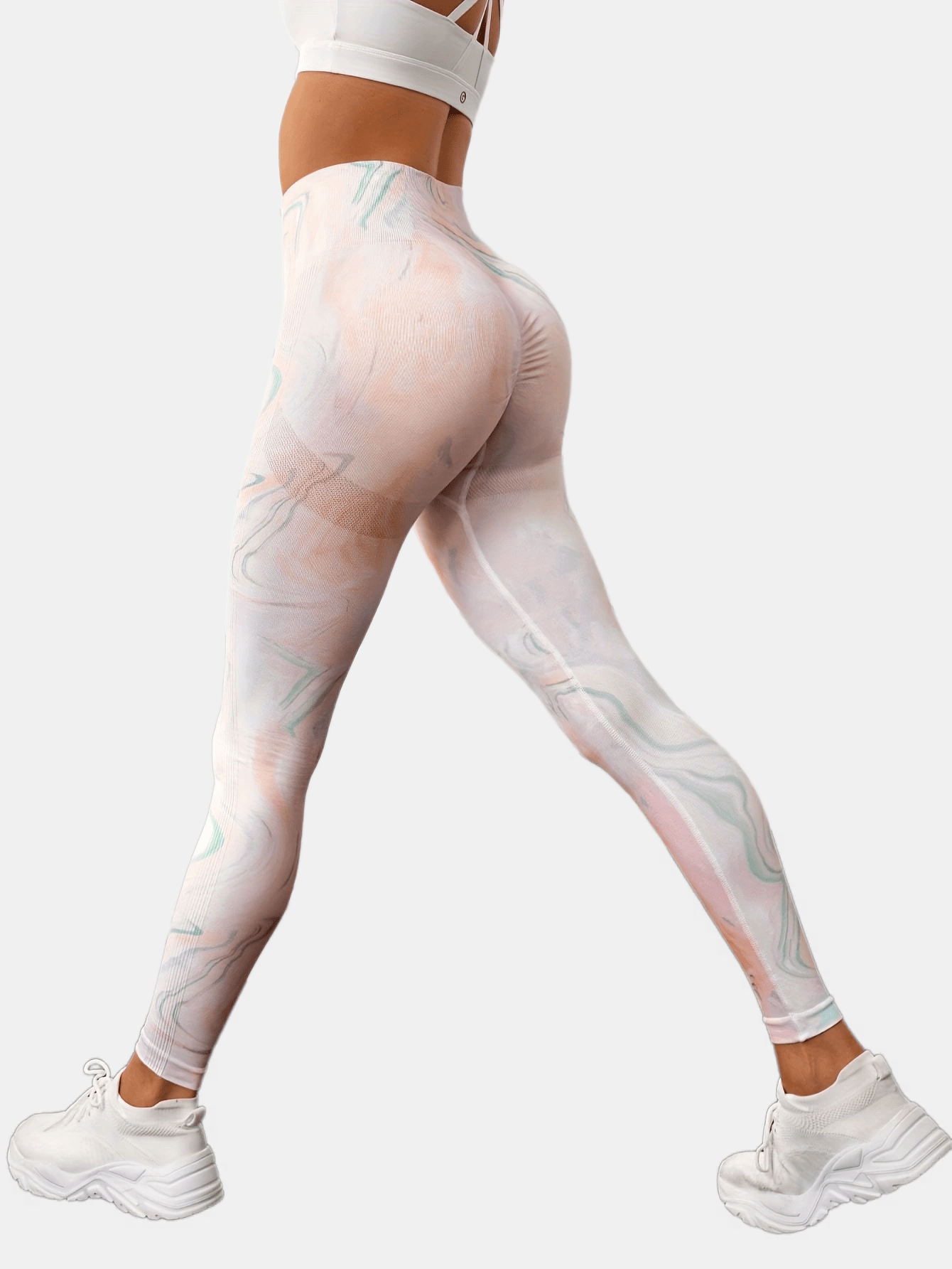 Tie Dye Seamless Yoga Pants Slim Fit High Waist Quick Drying High Stretch