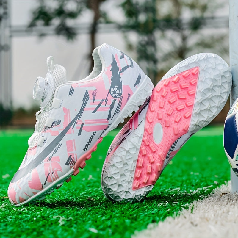 Boy's Turf Football Boots Rotating Buckle Outdoor TF Soccer Cleats