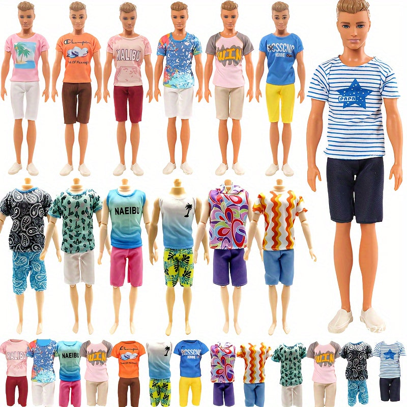 10pcs 11.8in Male Doll Clothing Set Christmas Party Outfits