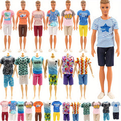 10pcs 11.8in Male Doll Clothing Set Christmas Party Outfits