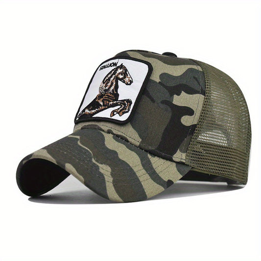Animal Embroidery Patch Baseball Cap Unisex Adjustable Mesh Dad Hat