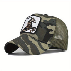 Animal Embroidery Patch Baseball Cap Unisex Adjustable Mesh Dad Hat