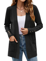 Women's Knit Cardigan Open Front Long Sleeve Sweater
