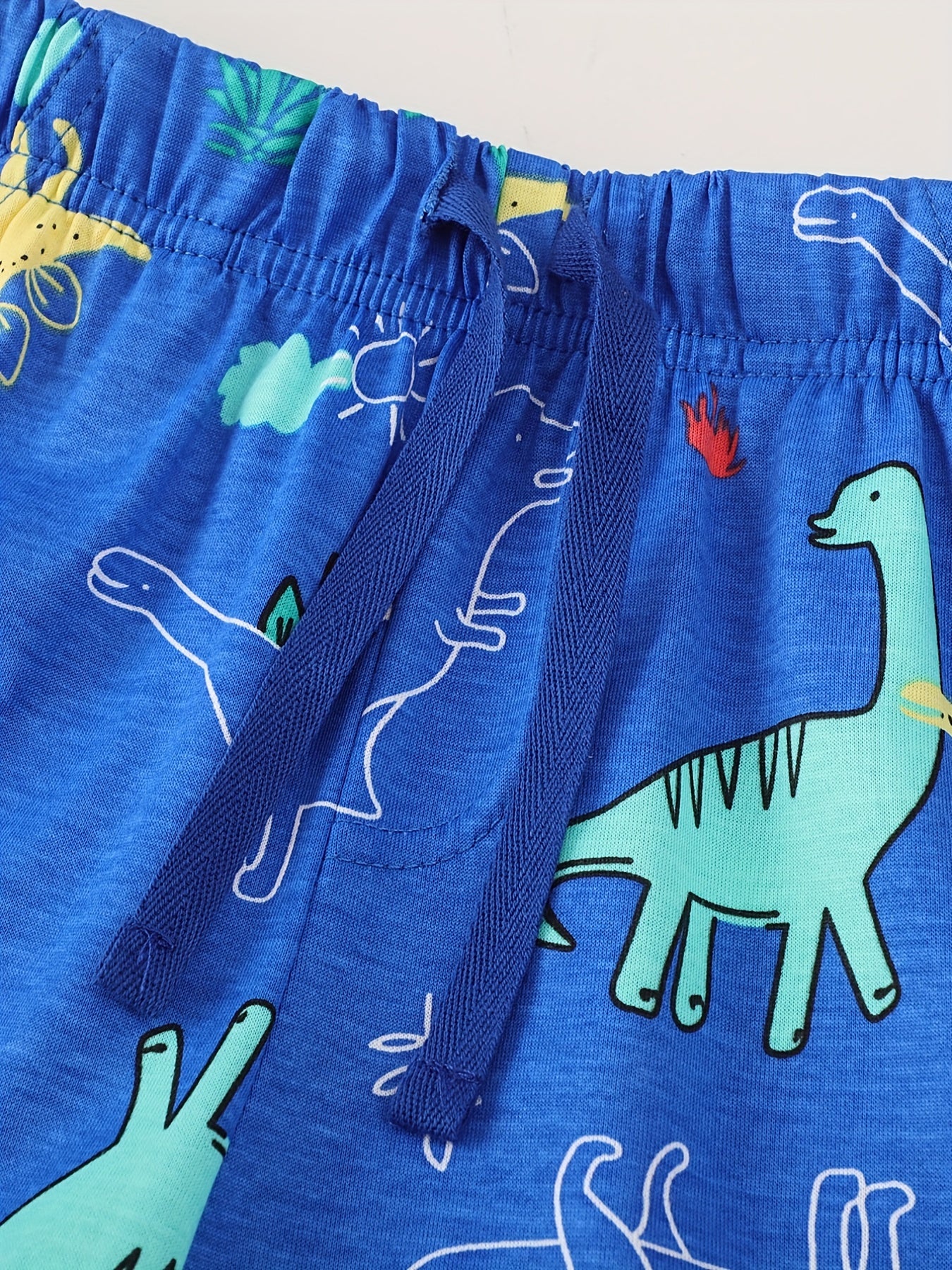 Boys Dinosaur Cotton T-Shirt & Drawstring Shorts Set