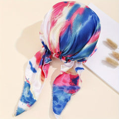 Colorful Elastic Pirate Hat Bandana Hair Cap Women Tie Dye Headwrap