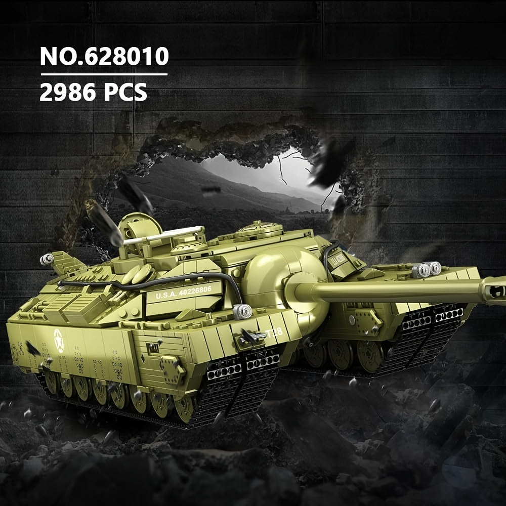 T28 Heavy Duty Tank Building Blocks Kit - Military World Series