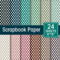 Scrapbooking Paper Pack 15 24x15 12 Plaid Dot Paper 24 Sheets
