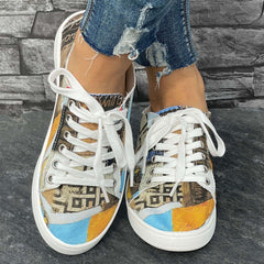 Geometric Pattern Flat Shoes Women's Slip On Lightweight Walking Shoes