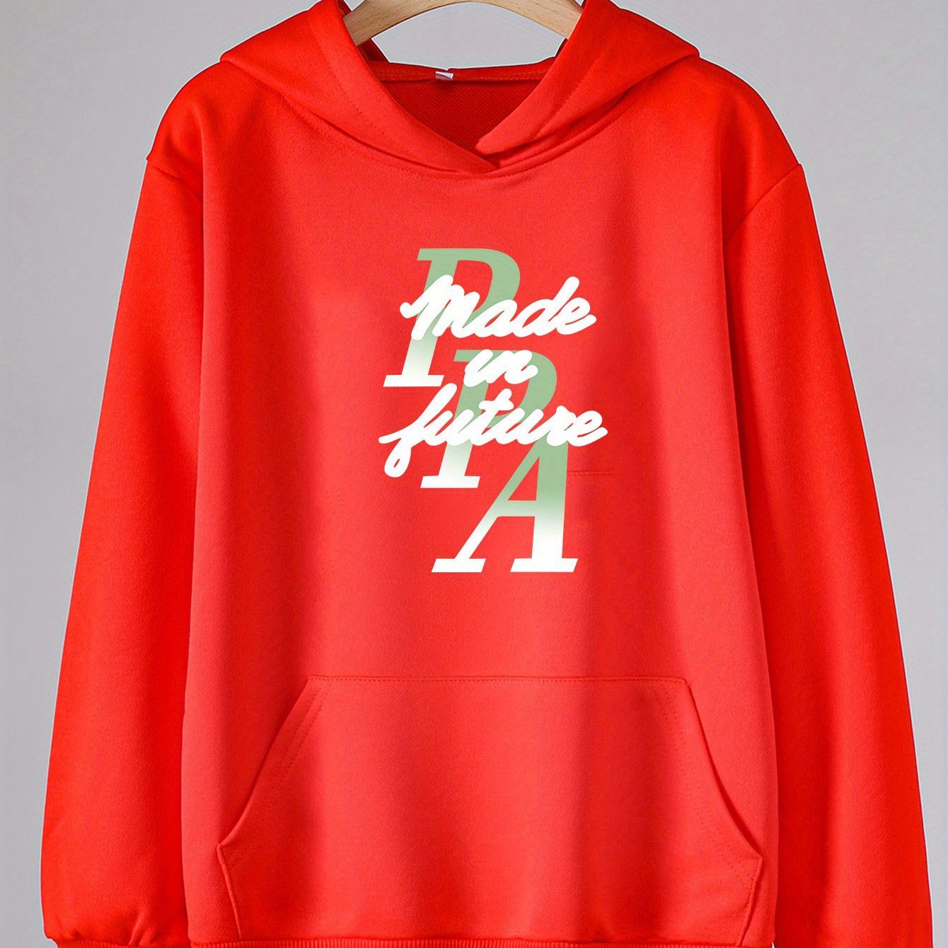 Girls PPA Pattern Hooded Sweatshirt for Outdoor Activities