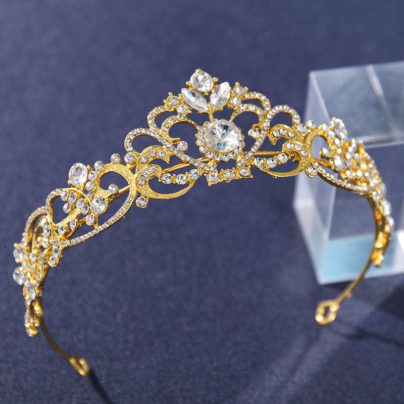 Golden Wedding Crowns And Tiaras Bride Princess Rhinestone Headband