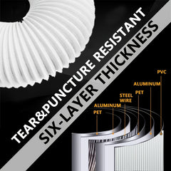 Flexible Insulated Dryer Vent Hose 4 Inch 8ft with Clamps