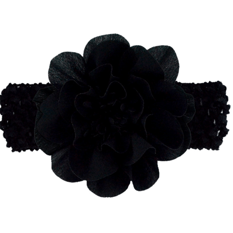 Chiffon Flower Knit Headband for Baby Girls